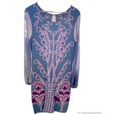 Knitted knotted Anthropologie dress with sheer sleeves