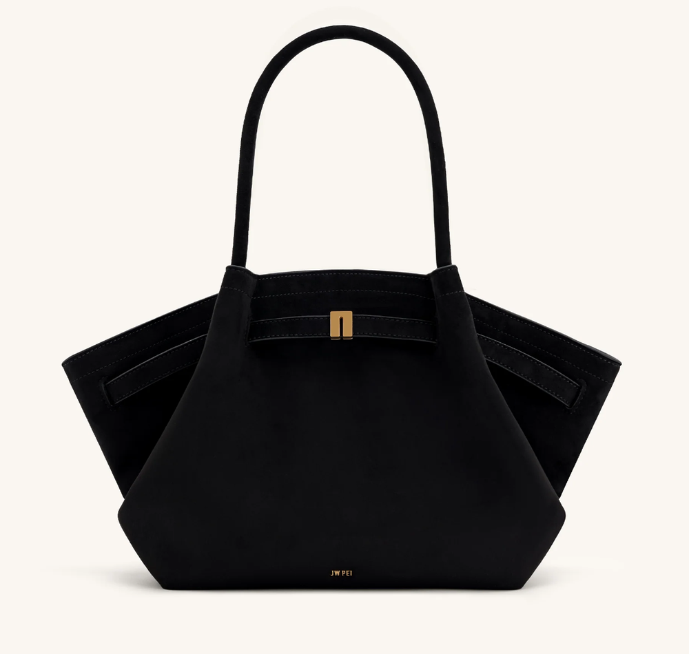 JW PEI Hana Medium Black Faux Suede Tote Bag New with Tags  