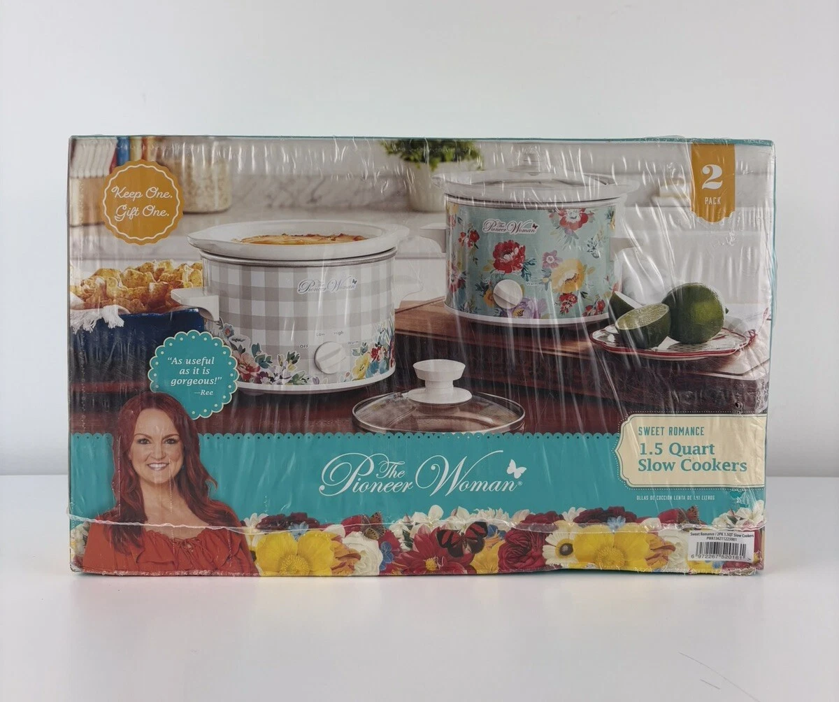2 THE PIONEER WOMAN SWEET ROMANCE 1.5 QUART SLOW COOKERS