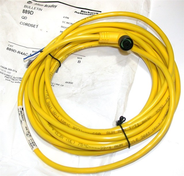 UP TO 4 NEW ALLEN BRADLEY 4 PIN DC MICRO QD 5 METERS CORDSETS 889DR4AC