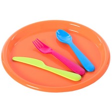 New Reusable Cutlery Set of 4 Plastic for Baby and Toddlers