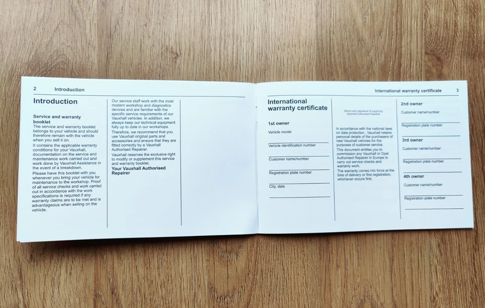 VAUXHALL SERVICE BOOK CUSTOM STAMPED FOR ASTRA CORSA INSIGNIA ZAFIRA MOKKA ADAM - Image 3 of 4