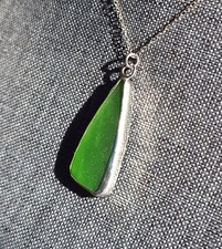 Sea Glass Pendant 925 Sterling Silver Genuine Beach JILLIAN VO USA Made