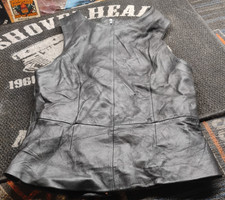 Vintage Pelle Studio Wilsons Black Leather Motorcycle Vest Women's S/M