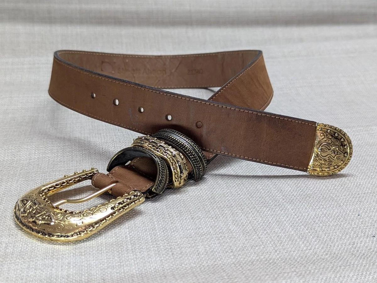 Streets Ahead Brown Leather Belt with Gold Accents Streets Ahead USA (@streetsaheadusa) • Instagram photos and  main image 3