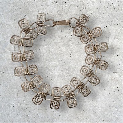 vintage Mexico silver バングル VINTAGE】Vintage Mexican Silver Wave Design Bangle 