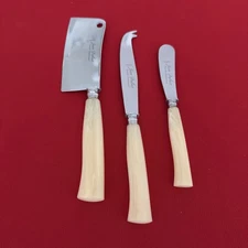 Jean Dubost 3 Pc Cheese Knife Set Ivory Color Made in France