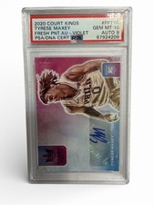 2020-21 Panini Court Kings Fresh Paint Tyrese Maxey Violet Auto /49 PSA 76ers