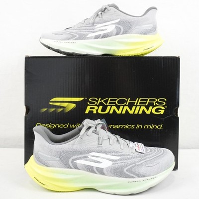 Skechers Aero Spark Running Sneakers In Gray & Lime - Men display picture 3