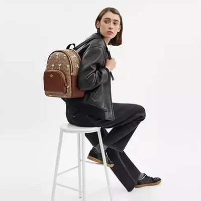 Coach X Peanuts Court Backpack In Signature Canvas With Snoopy