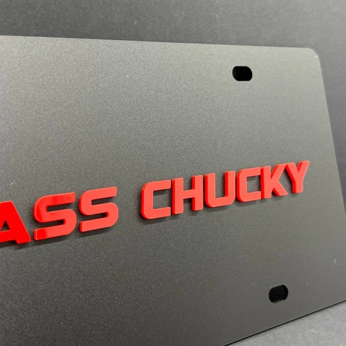 BAD ASS Black License plate Personalized Acrylic 12x6 License Plate - Picture 9 of 11