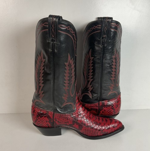 Tony Lama Women’s Viper Snakeskin Cowgirl Boots 9 M Back Cut - Picture 17 of 19