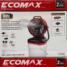 Ecomax AC/DC Bucket Top Misting Fan EMF501214M