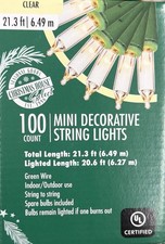 Lot of 2 Holiday Time 100 Mini Clear Lights Incandescent Indoor/Outdoor 19.5ft