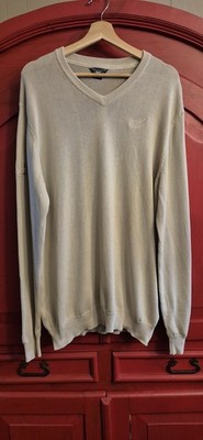 Classic All Blacks 2xl Tan Sweater New Zealand Rugby V Neck Long Sleeve EUC