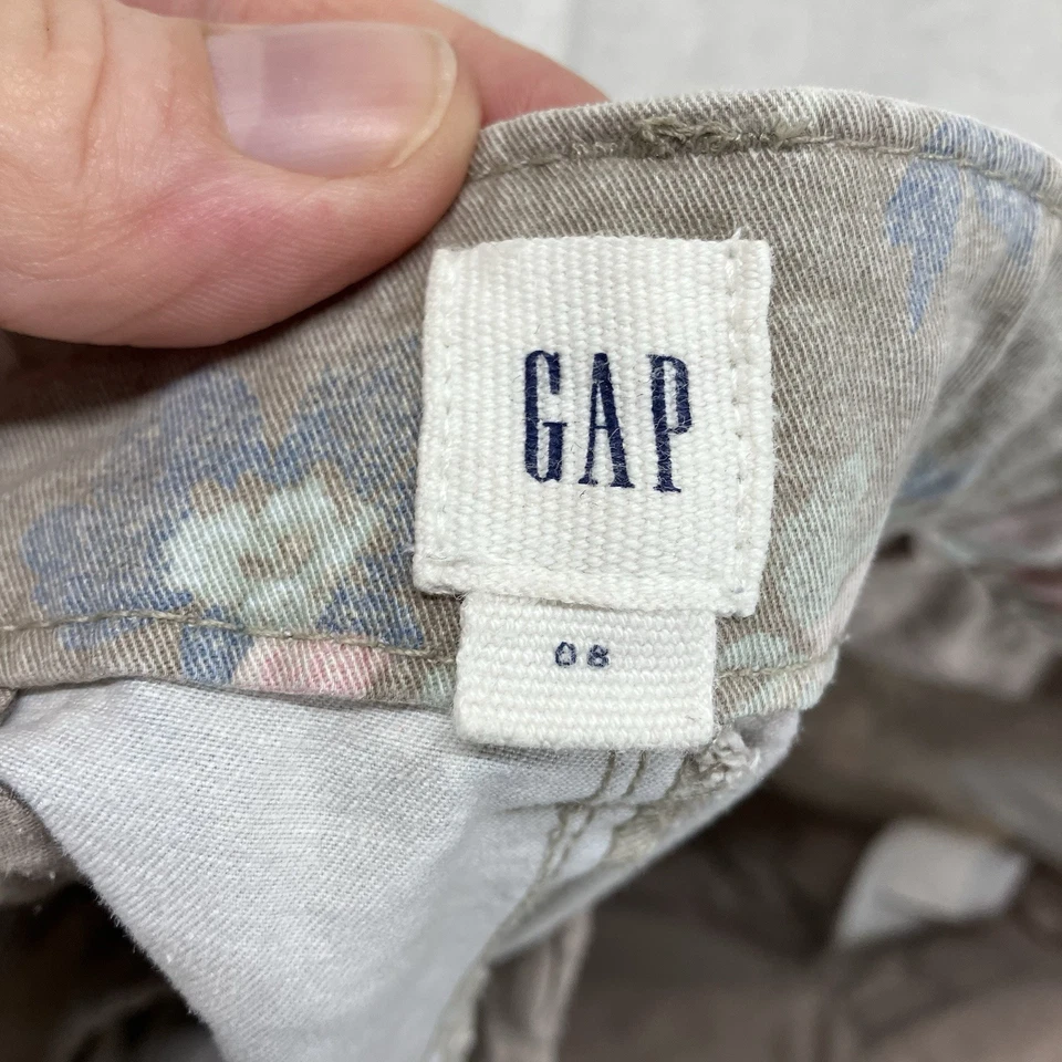 Pantalones Cortos Para Mujer Talla 8 Caqui Patrón Floral Retro Años 90 Festival 33x4.5 Foto 3 de 4