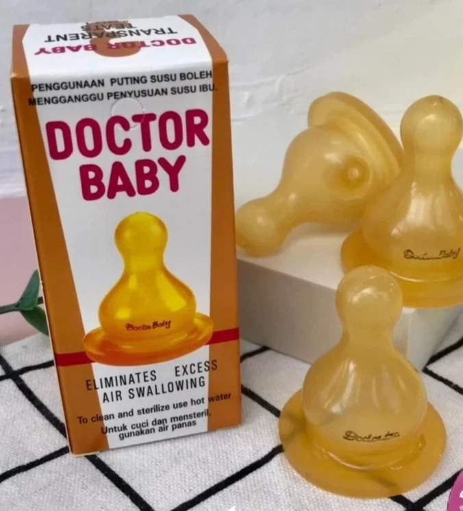 100% Original Doctor Baby Transparent / Latex / Rubber Nipples Teats (3pcs)