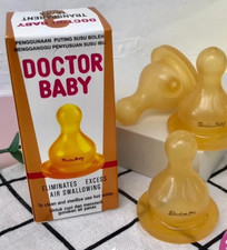 100 Original Doctor Baby Transparent / Latex / Rubber Nipples Teats 3pcs 