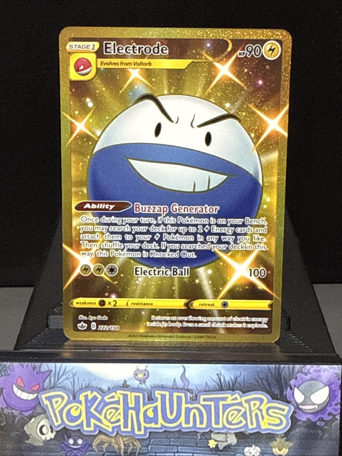 Pokemon Card Electrode 222/198 Chilling Reign Gold Hyper Rare Near Mint