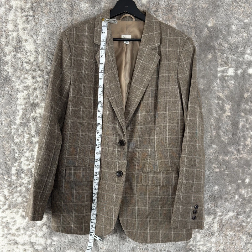 Chaqueta Blazer A New Day Talla 16 A Cuadros Elastizada Carrera Botón Muescas Manga Larga Foto 2 de 4