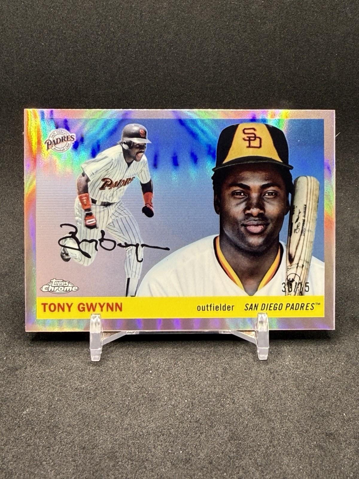 Tony Gwynn 431 2025 Topps Chrome Platinum Rose Gold Prism Refractor 30/75 Padres