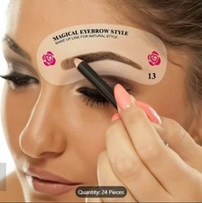 Reusable Eyebrow Stencils, Perfect for Makeup - Pack of 24 pcs