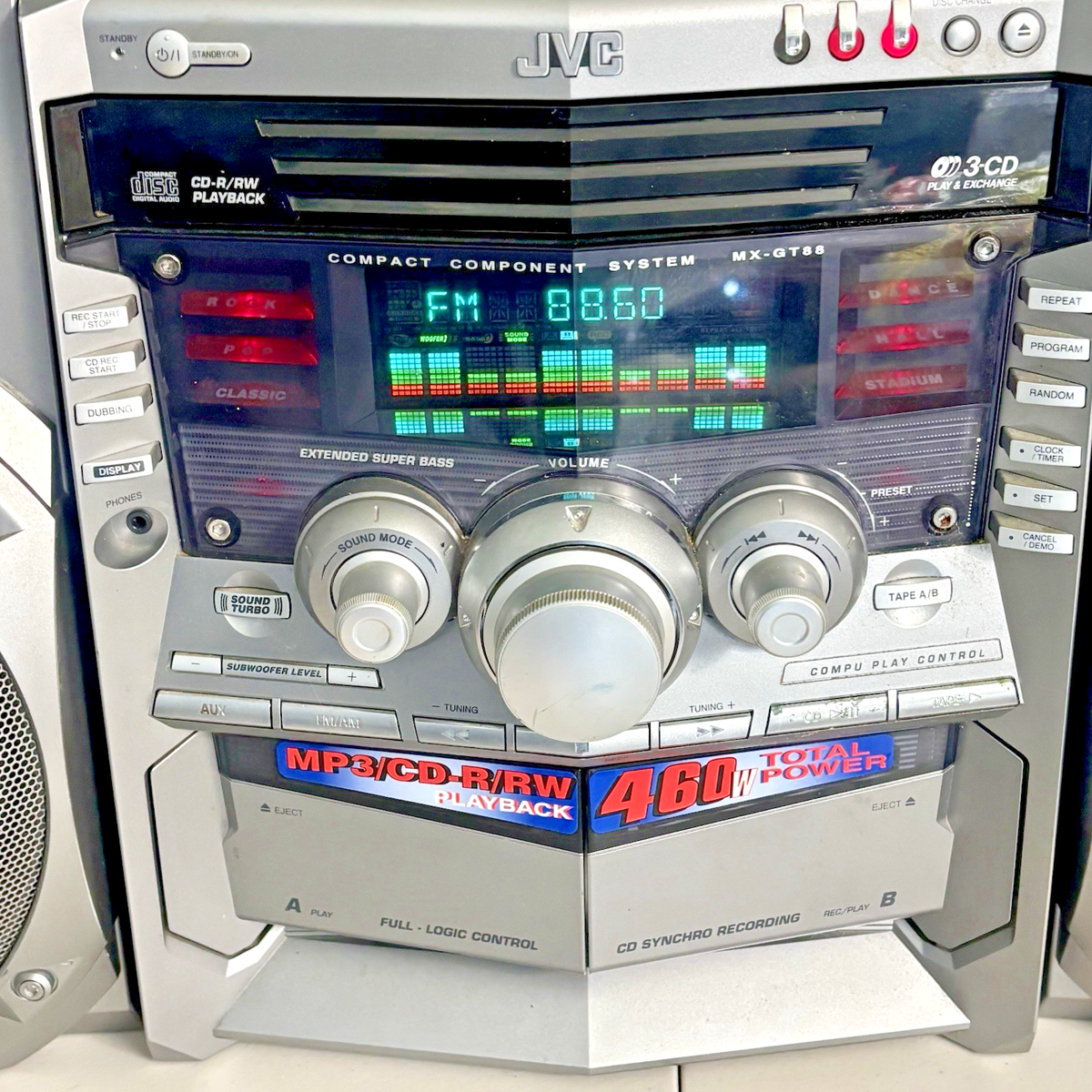 JVC MX-GT88 Stereo System Giga Tube 3 CD Dual Cassette Player