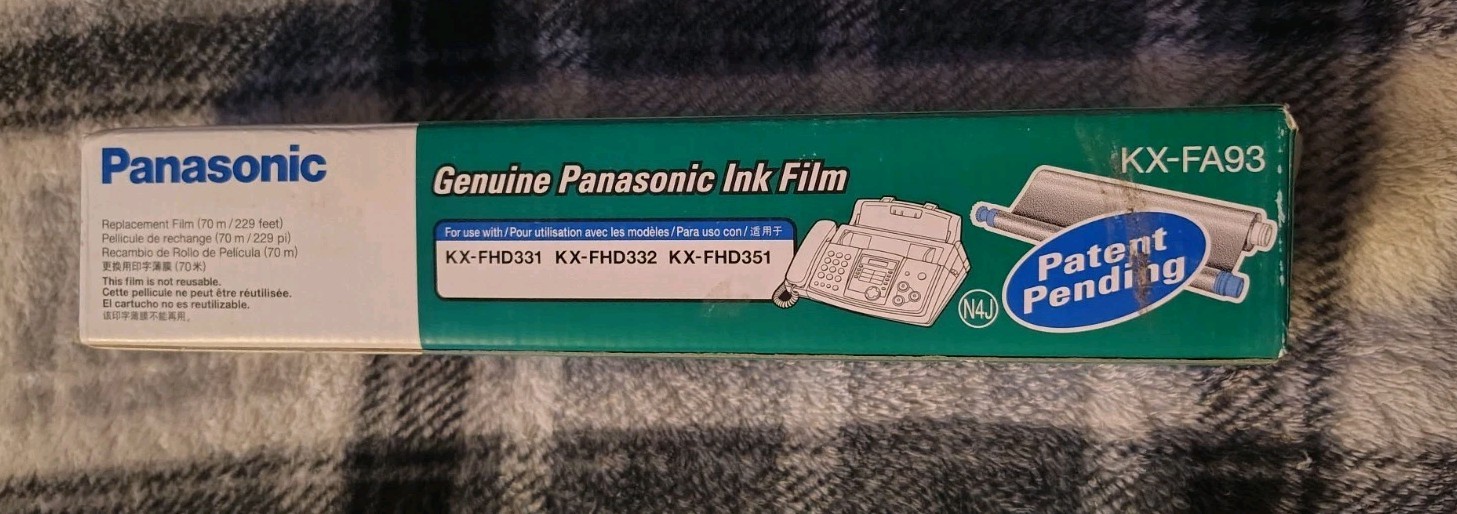 GENUINE PANASONIC FAX INK FILM KX-FA92 2 ROLLS BRAND NEW VINTAGE
