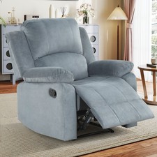 EBELLO Manual Recliner Chair, Soft Fabric Overstuffed Recliner Single Sofa Chair