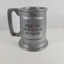 VTG John Deere Pewter Snowmobile Stein Tankard Ride the New Breed Cup ADV