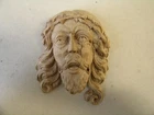 Antique handcarved oakwood face of Jesus