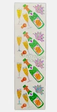 HAMBLY STUDIOS STICKERS PRISMATIC GLITTER CHAMPAGNE CELEBRATION PARTY VINTAGE