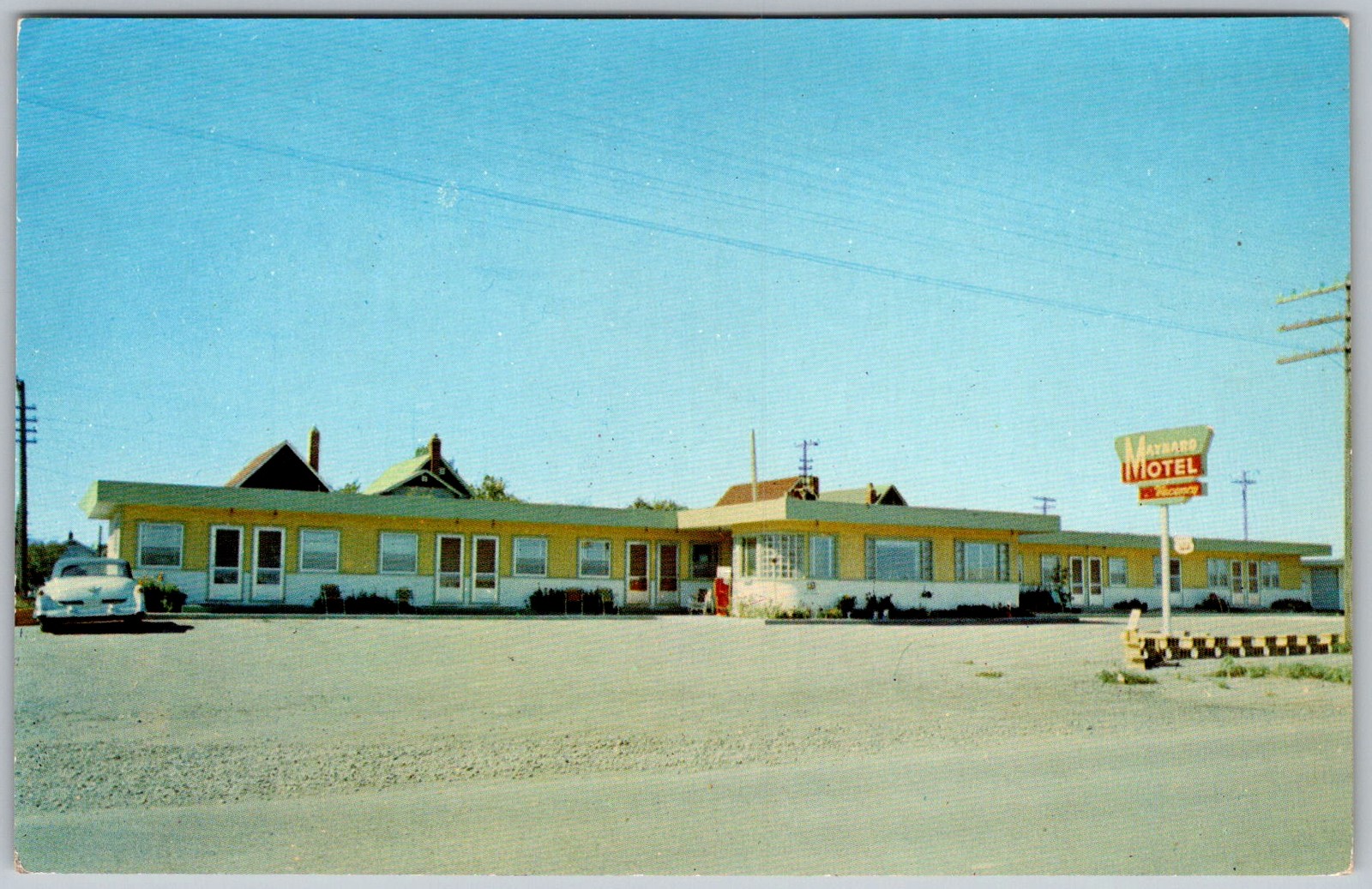Vtg Postcard Maynard's Motel Sign Moose Jaw, Sk, CA 1950s