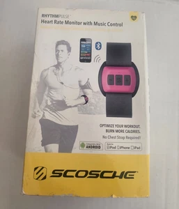 Scosche RhythmPulse Moniteur de fréquence cardiaque avec contrôle de la musique RTHMA1.5 Rouge Nouveau
