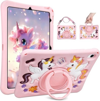 Coolden Unicorn Kids iPad Case A16 11th/10th Gen 11 /10.9  w/ Strap Pink