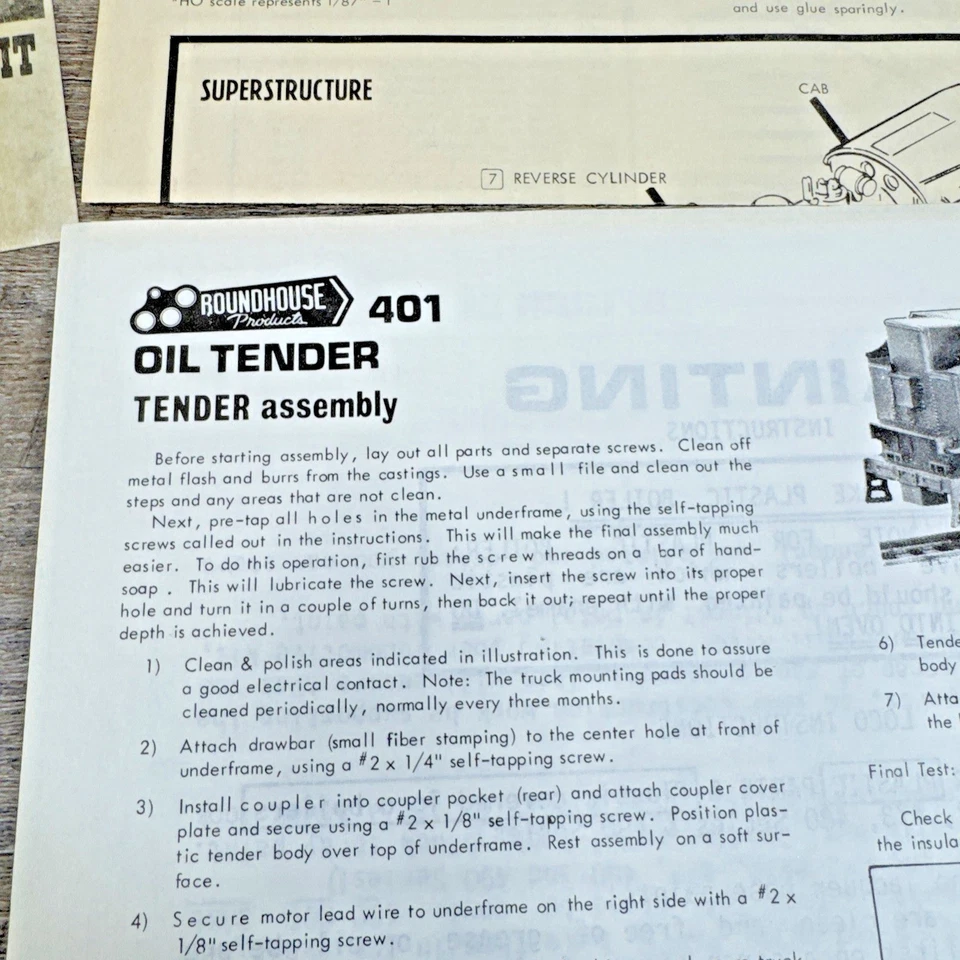 Vintage Roundhouse HO Scale 2-6-2 Locomotive Kit w/ 1010 Tender - Unassembled - Image 4 of 4