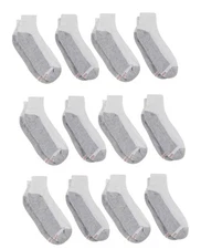 Hanes Men's Double Tough Durability Ankle Socks 12-Pack US 6-12 White FREE SHIP