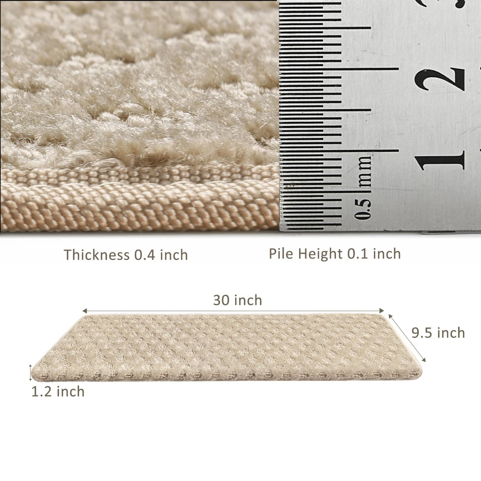 牛鼻地毯楼梯踏板9英寸x30英寸区域地毯门垫带免费14/12/7/2套装 — 第 3/4 张图片