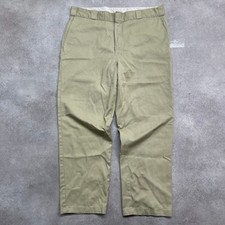 Dickies 874 Trousers Mens 40" Straight Leg Workwear Cotton Pants, Beige
