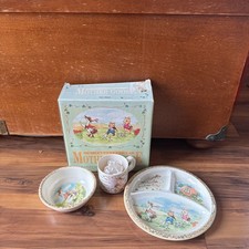 Vintage Mother Goose 3 Piece Nursery Set, Children's Dishware