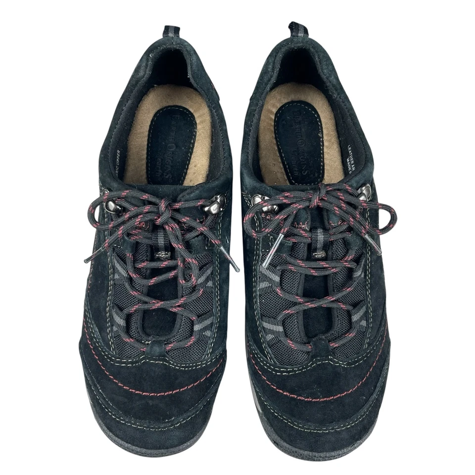 Earth Origins Kamryn Women’s Sneakers 8W Black Leather & Fabric Comfort Shoes - Image 2 of 4