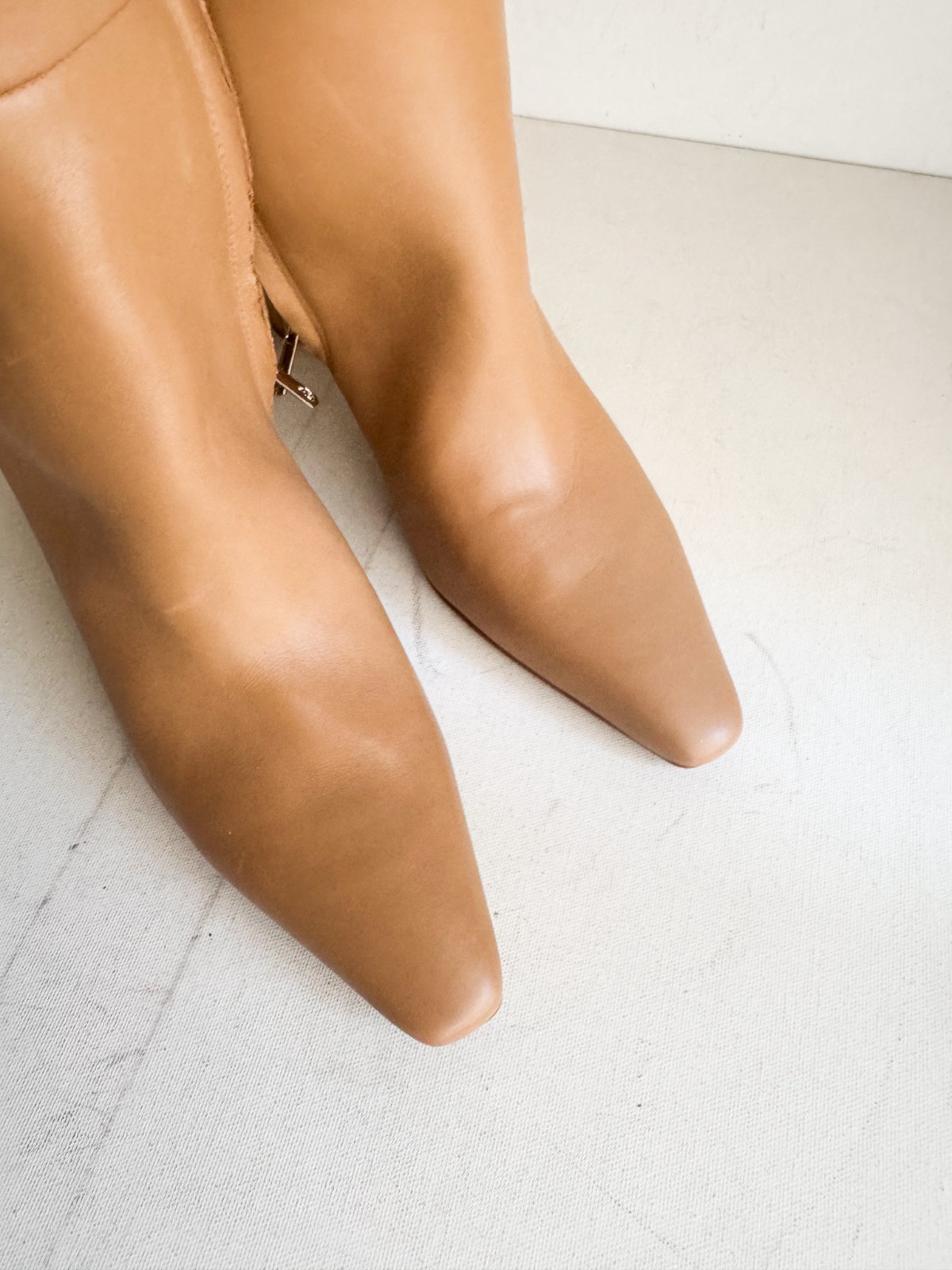 Sam Edelman Sylvia knee-high boots luxe tan leather Pointy Toe 10.5 WIDE CALF image 6