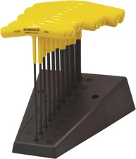 15290 6-Inch Length Hex T-Handles with Cushion Grip, 3/32-To-3/8-Inch Sizes, 10