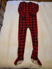 Carters Child's Buffalo Plaid Size 12/12A Footie Pajamas