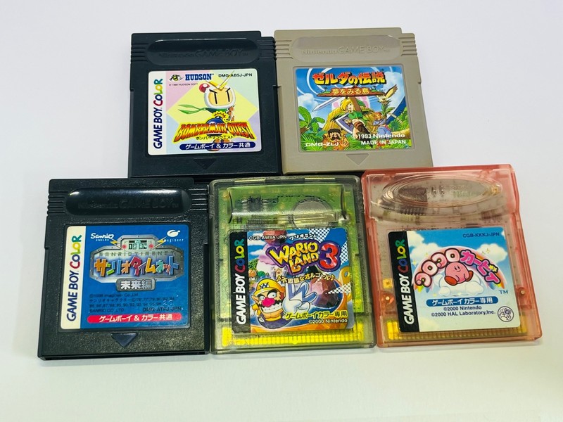 Nintendo Game Boy Color 5 Game Lot Zelda DX Wario Land 3 Kirby Japan Tested