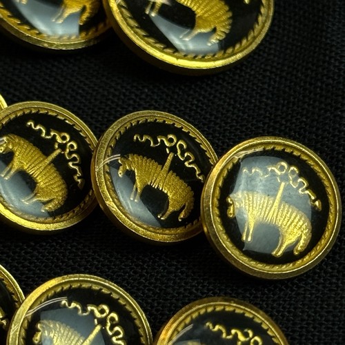 Brooks Brothers 1818 Blazer Replacement Buttons Set of 10 Gold Tone Black Enamel - Picture 2 of 4
