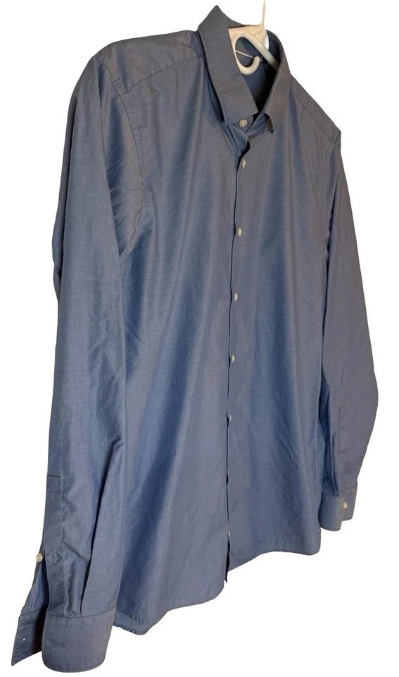 Camisa de Vestir Strellson Abotonada Para Hombre Talla 40 Calce Ajustado Elegante Azul Claro Genial Foto 3 de 4