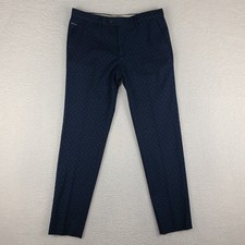 Scotch Soda Pants Mens 31x32 Blue Navy Geometric Mott Trousers Dress Slacks