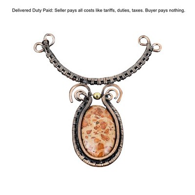 Copper Natural Asteroid Jasper No Stone Chain Wife Wire Wrapped Necklace Jewelry