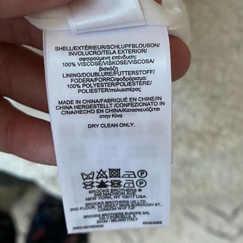 Abito floreale Brooks Brothers taglia 8 bianco rosa manica corta mini carriera nuovo con etichette - Foto 9 di 10